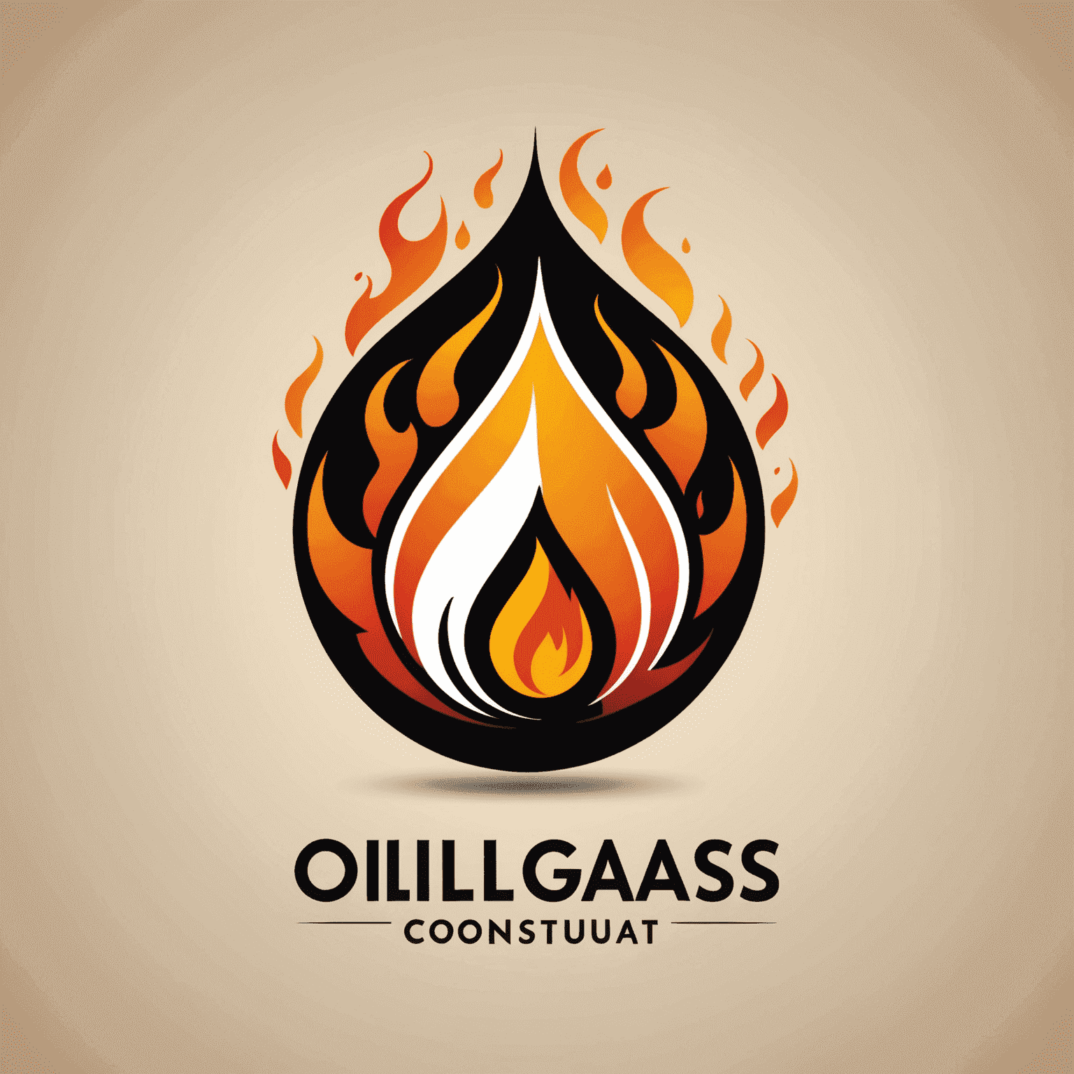 OilGas Consult Logo - A stylized oil drop and flame icon with the company name