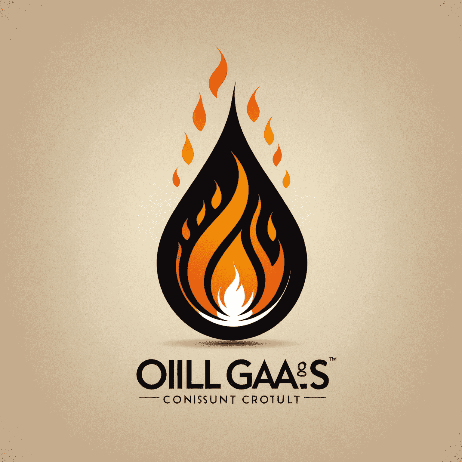 OilGas Consult Logo - A stylized oil drop and flame icon with the company name